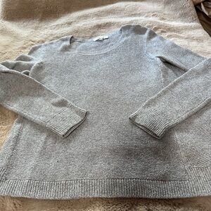 Madewell Riverview Crew Neck Pullover Cotton Textured Gray S